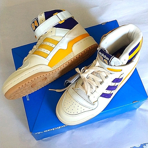 ADIDAS FORUM 84 High Top BASKETBALL SHOES GX9054 Sz 7 NWT Ivory Color Lets play! - Picture 4 of 17